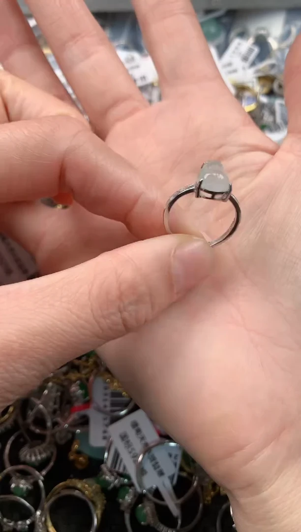 银S925镶嵌戒指翡翠2            9
