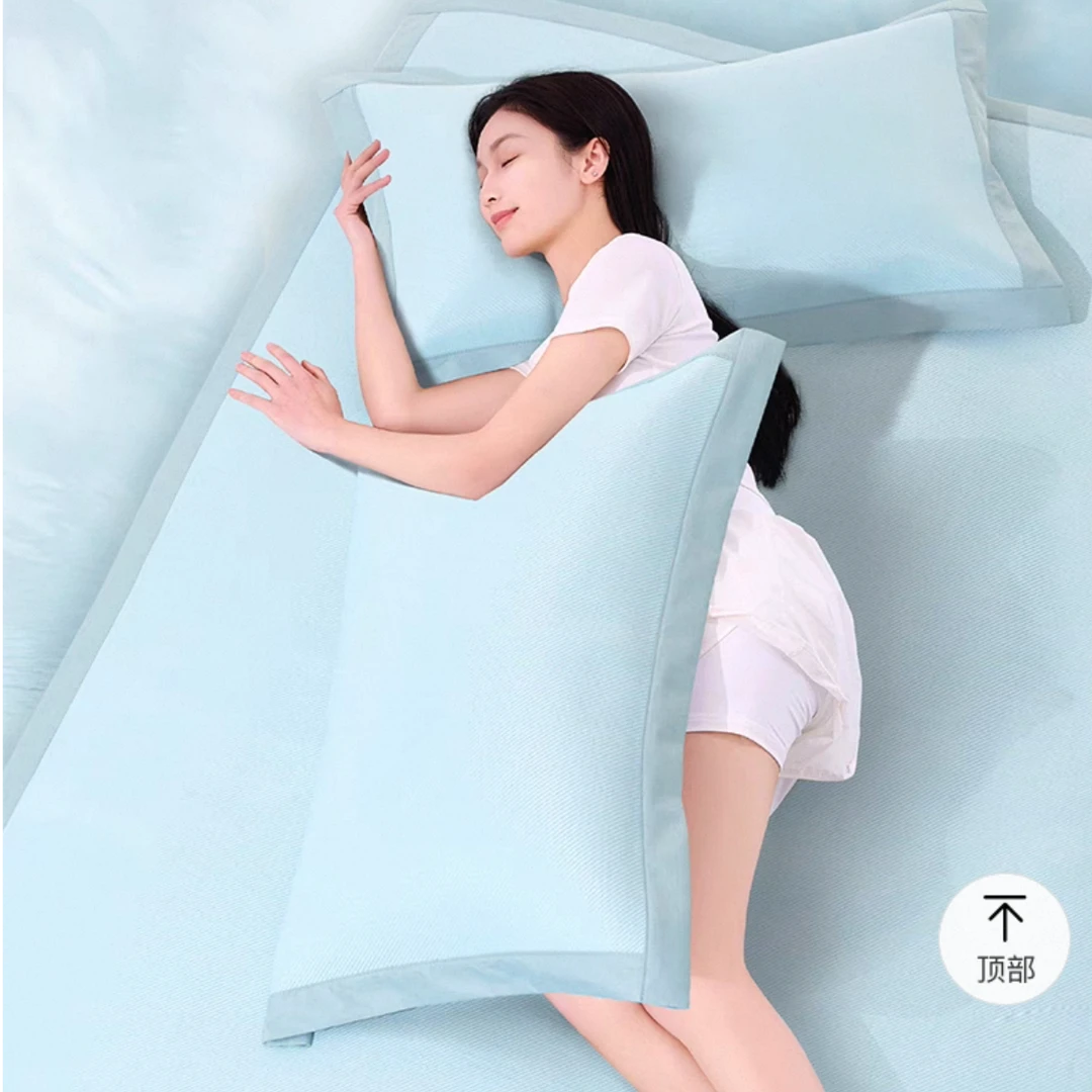 menglan/梦兰梦兰凉感冰丝可机洗枕套冰川蓝