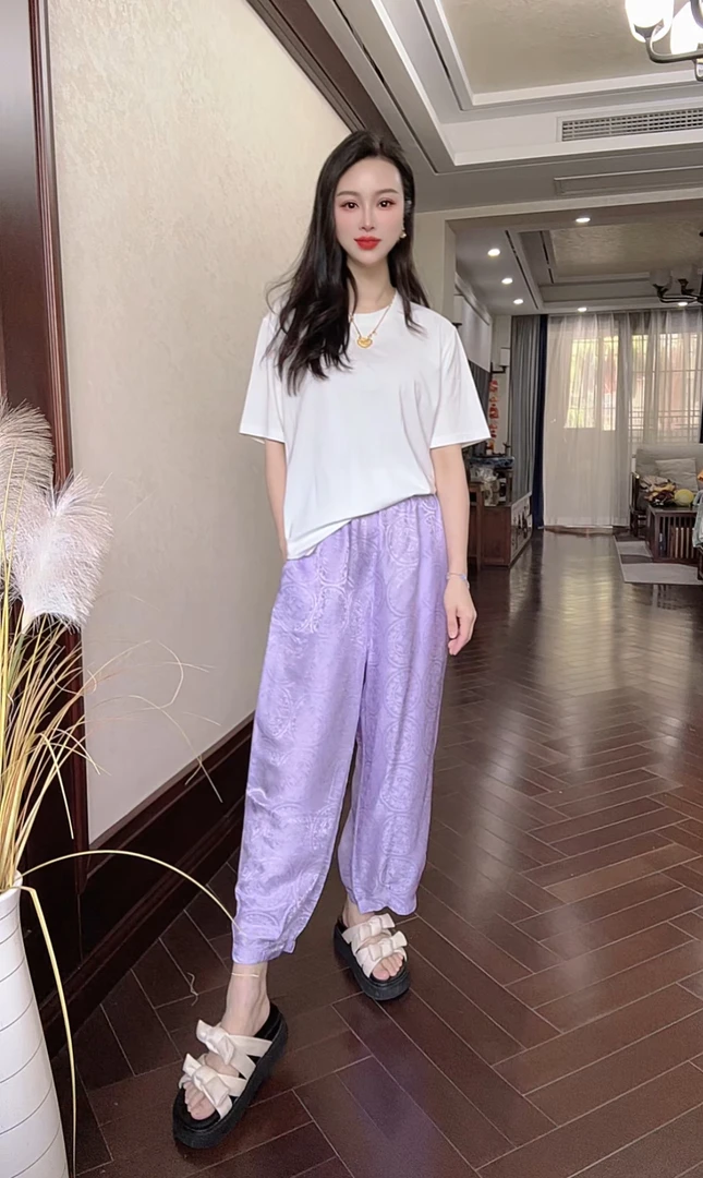 桑蚕丝女士南瓜裤时尚