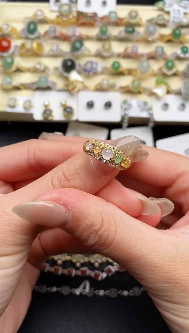 【闪购商品】翡翠戒指银S925镶嵌1010101010+1