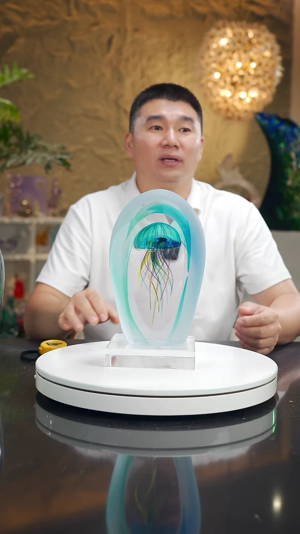 摆件J***n福利设计款蓝色水母摆件85号