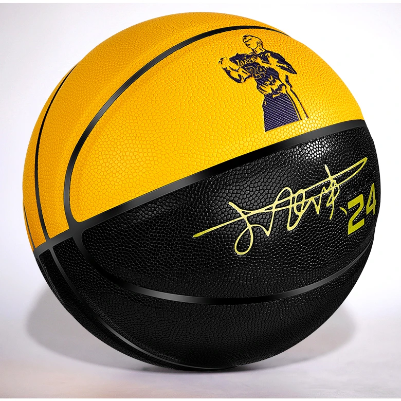 科比签名篮球湖人紫金24黑曼巴正品纪念款学生儿童7号室外PU耐磨
