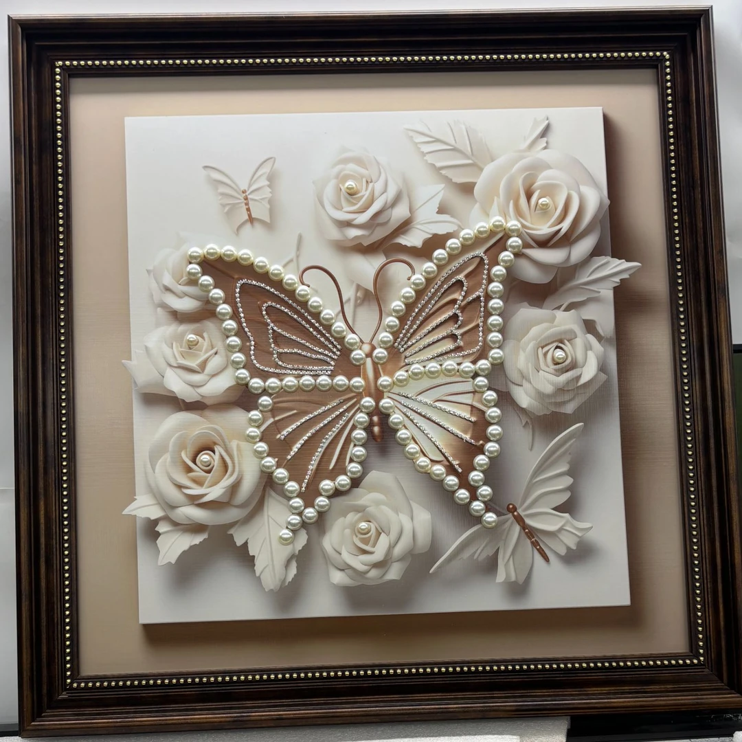 209高端实物立体蝴蝶挂画客厅沙发背景墙装饰画高级感