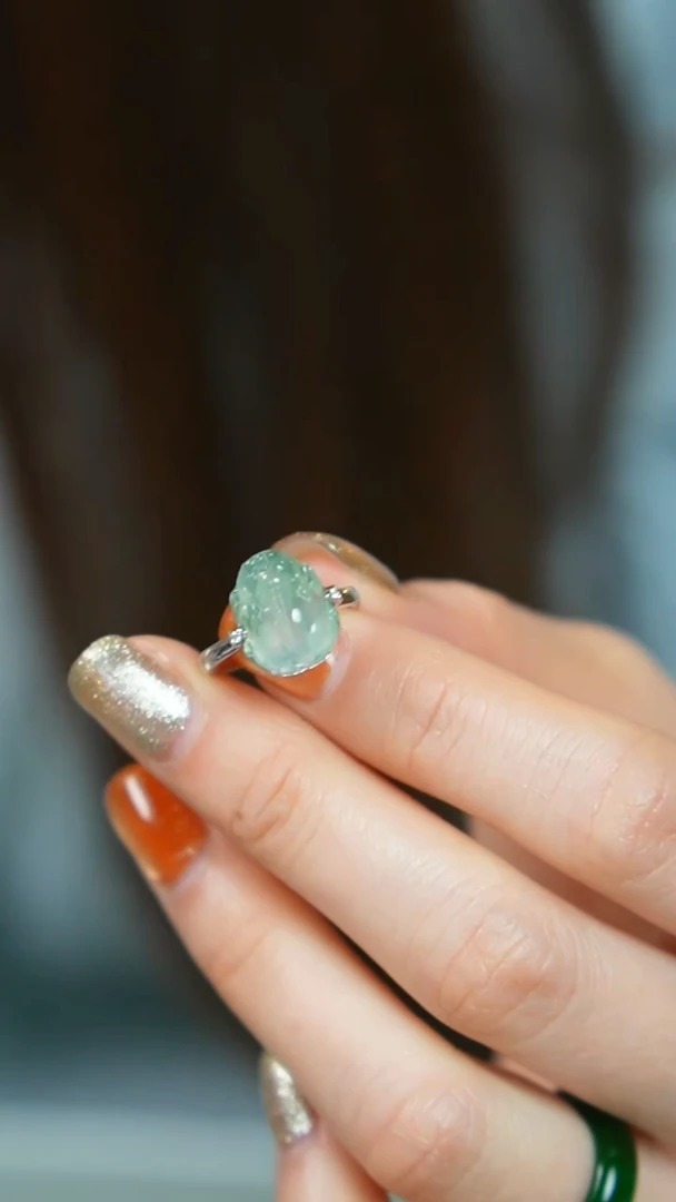 【闪购商品】翡翠戒指18K金镶嵌77号-戒指/姿/1