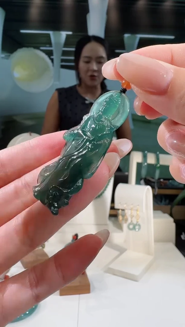 翡翠未镶嵌吊坠(不含链)观音多样性发一