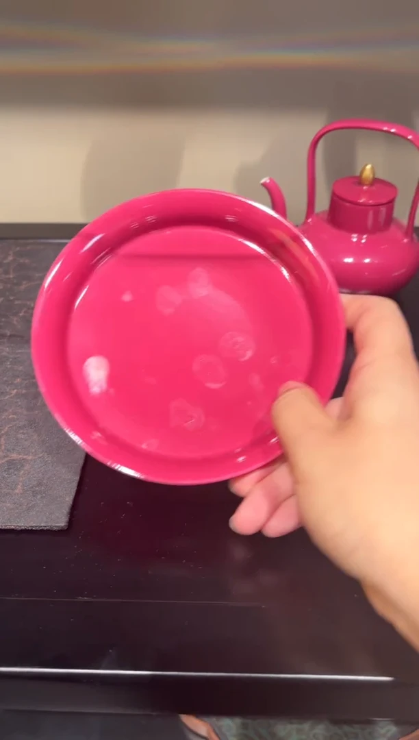 爱*包定向胭脂红壶承