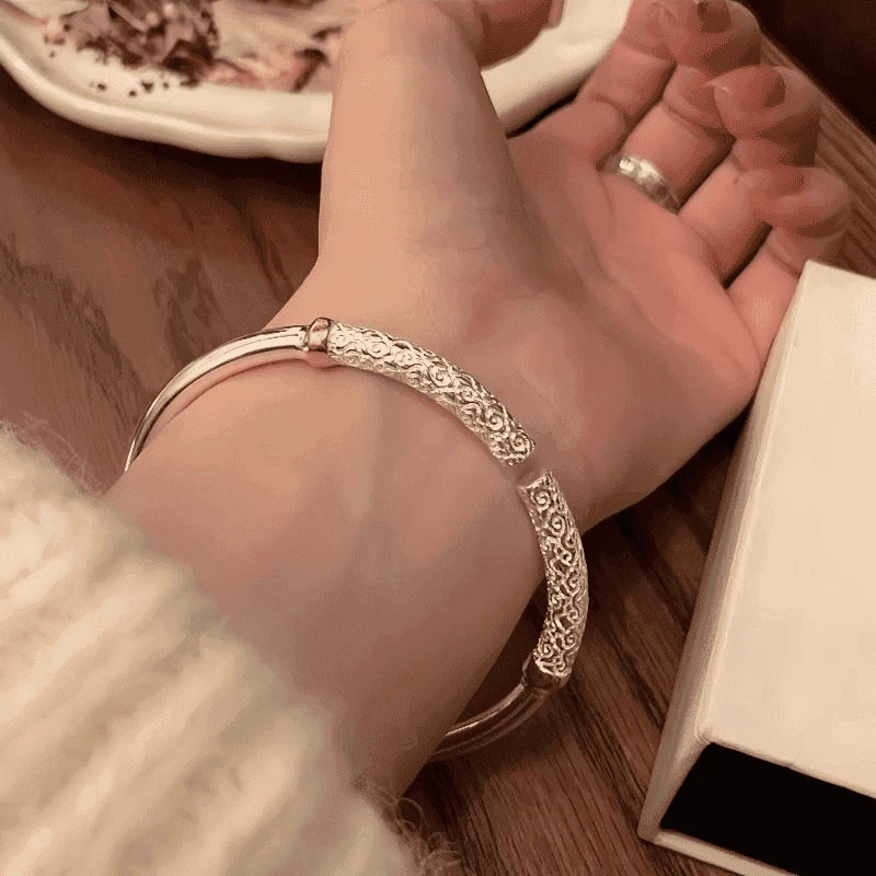 足银手镯足银手镯足银手镯纯银手镯黑神话实心首饰足银新款