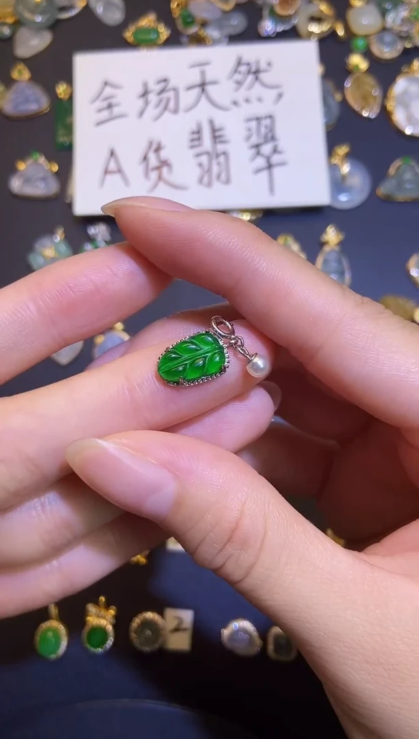 翡翠银S925镶嵌吊坠(不含链)1
