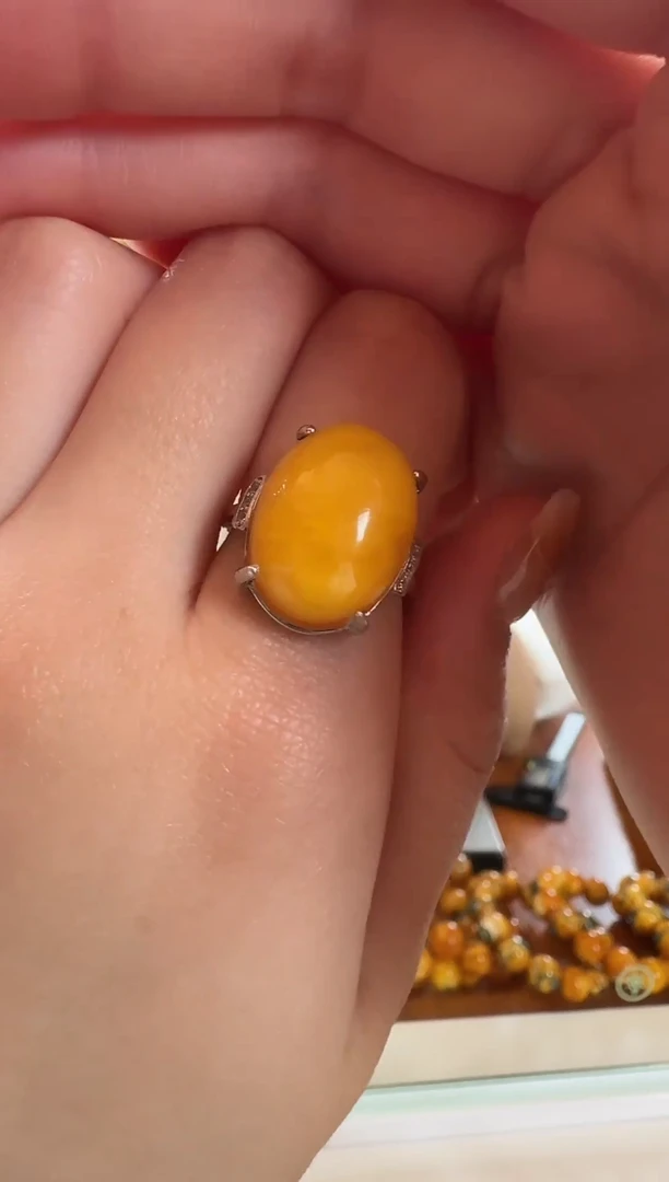 银S925镶嵌颈饰蜜蜡9733天然蜜蜡珠宝奇石假一罚十