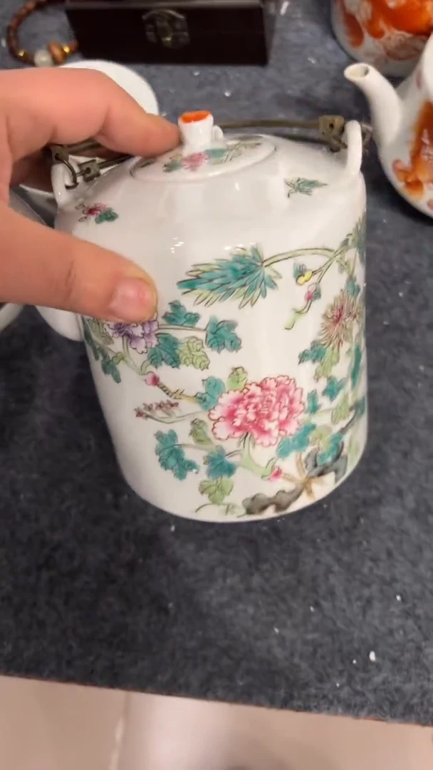 摆件瓷摆件瓷摆件四季花卉大水壶