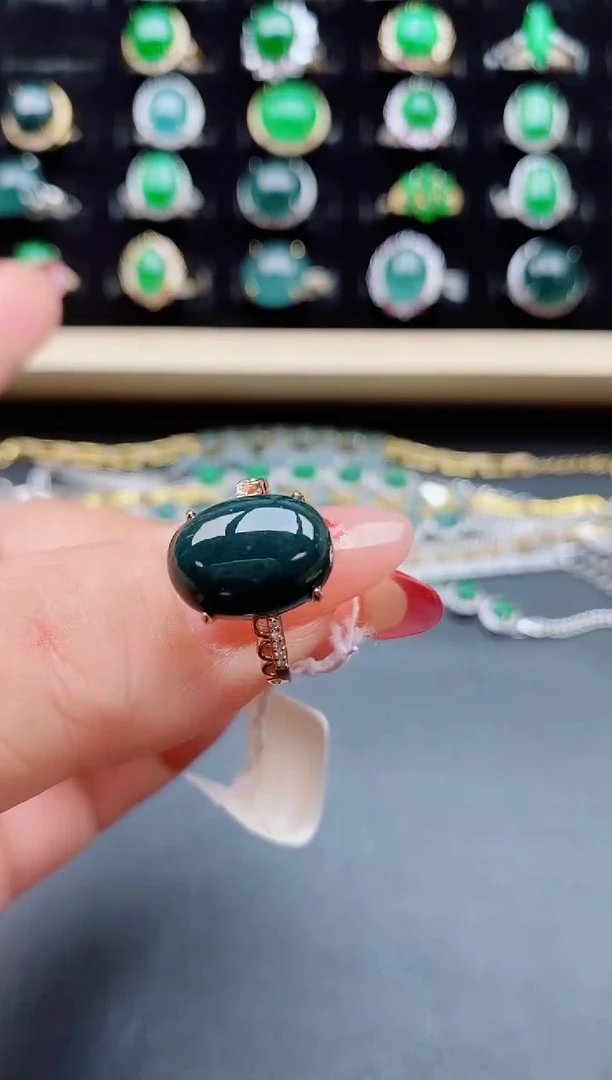 【闪购商品】翡翠戒指银S925镶嵌80550