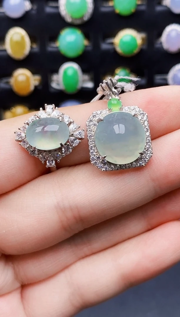 银S925镶嵌戒指翡翠1105