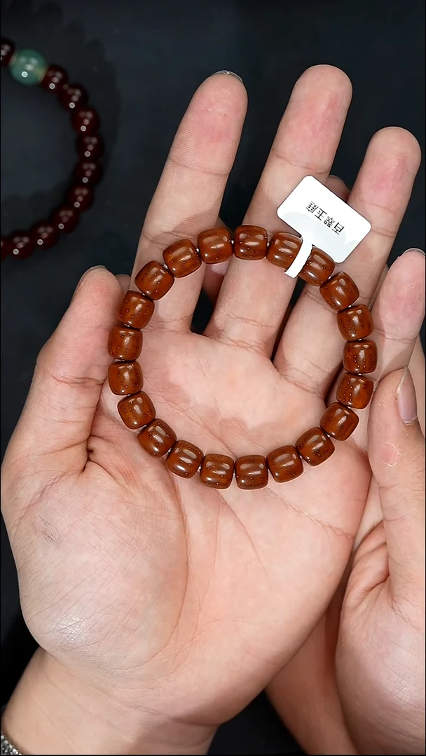 手串紫金鼠5812咖红皮实心道珠卡10尺寸