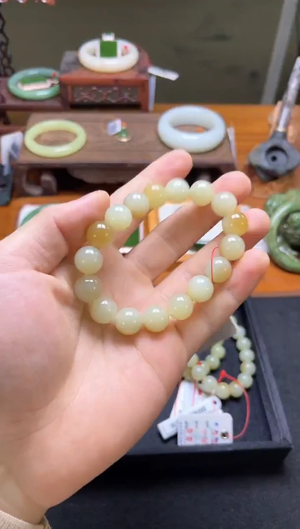 未镶嵌手串和田玉卡12且末迪克兰带糖 圆珠 1