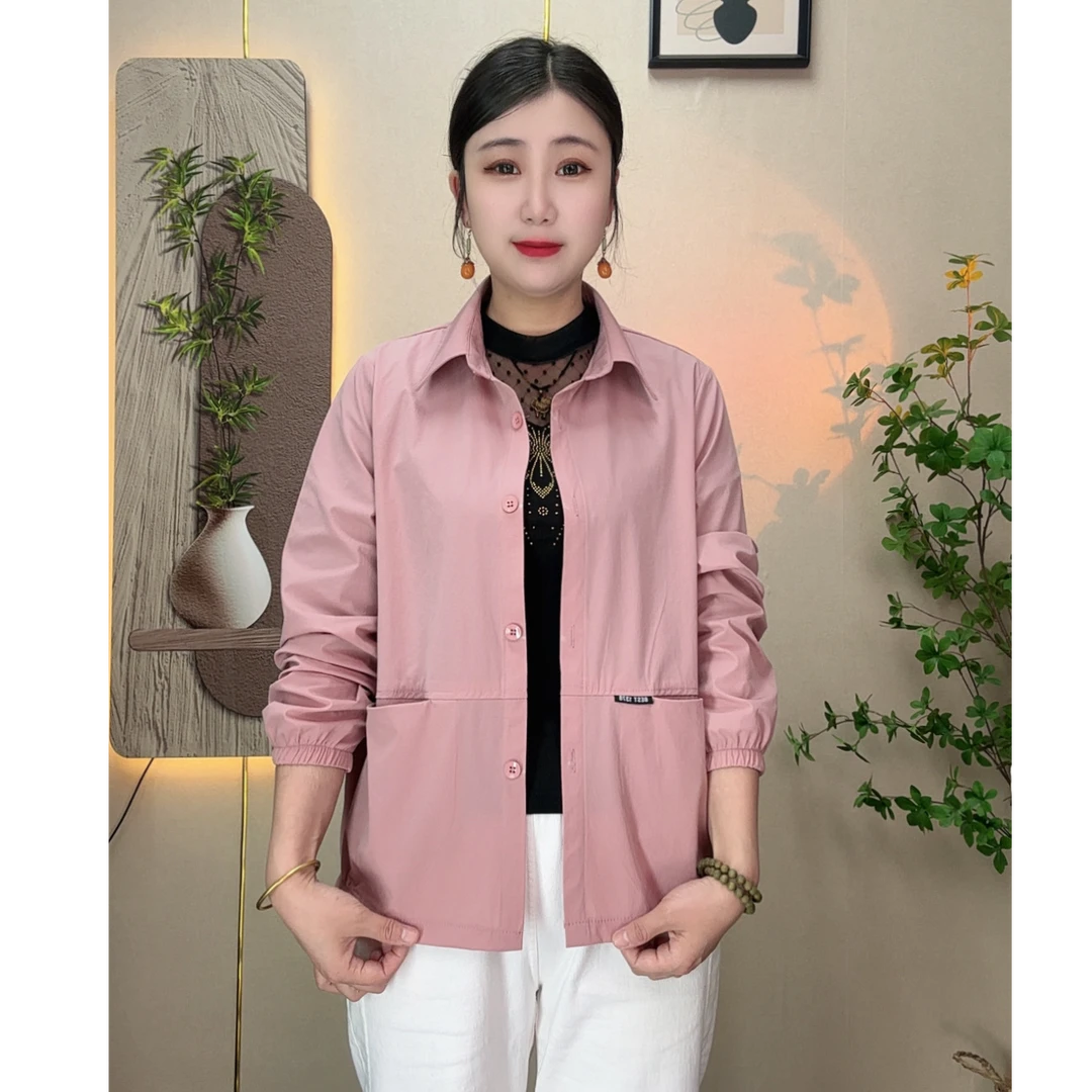 2025夏季轻薄款中老年妈妈装长袖外套
