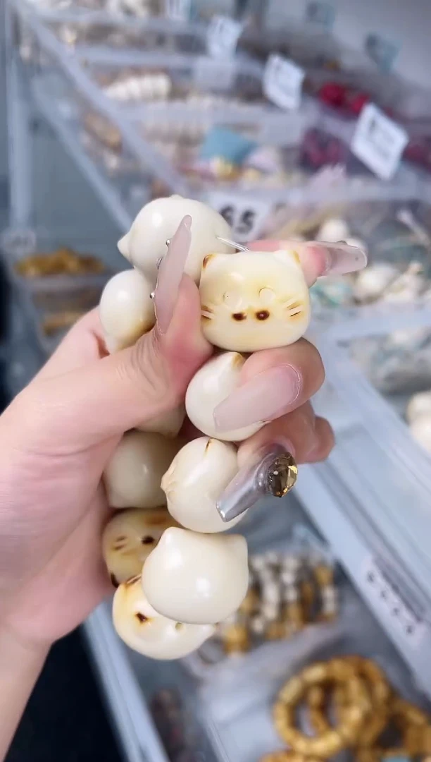 手串菩提根/象牙果酥香喵22-26mm象牙果炭烤叮当猫@@CS111-1982