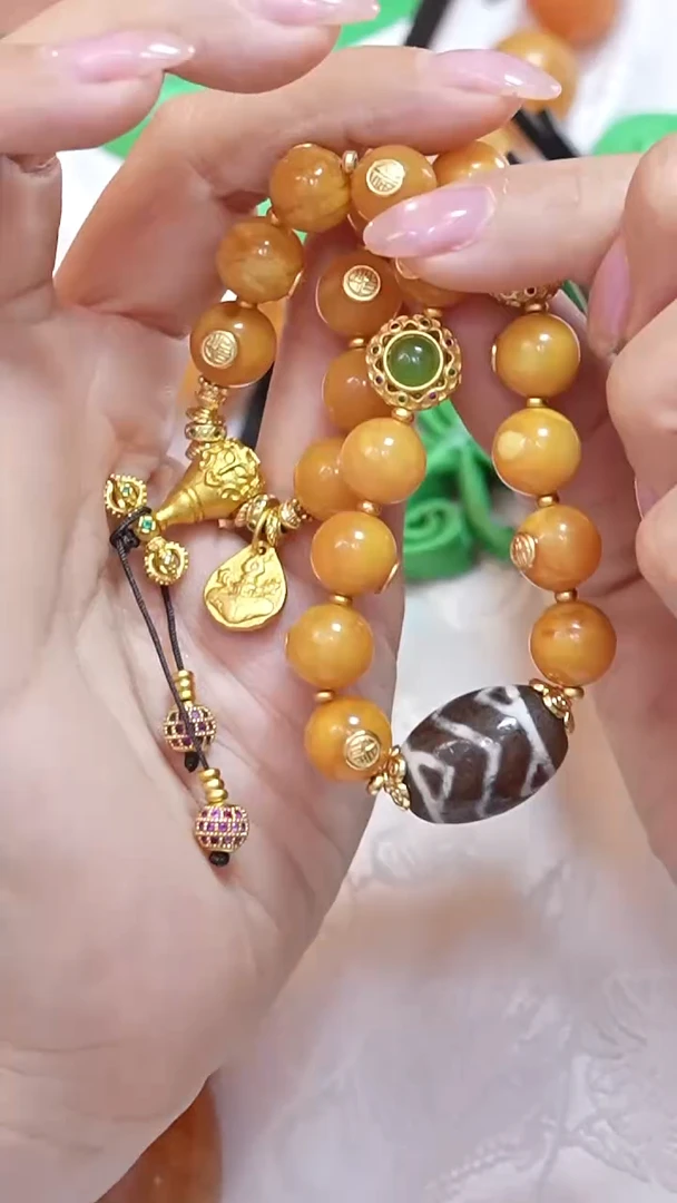 蜜蜡颈饰未镶嵌6155天然蜜蜡珠宝奇石云端妖孽全部保真