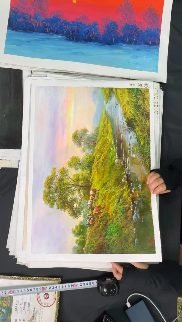 油画【新品含装裱】朝鲜画家原创手绘油画作品