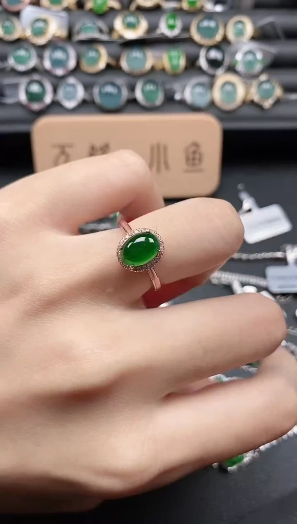 翡翠戒指银S925镶嵌51151