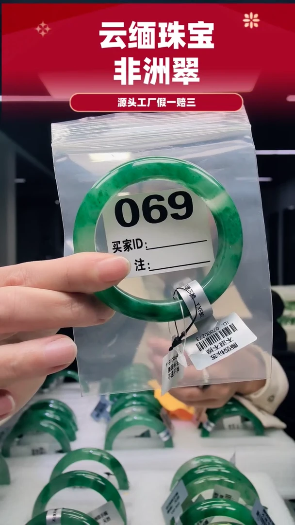 未镶嵌手镯石英质玉（非洲翠）59圈口069