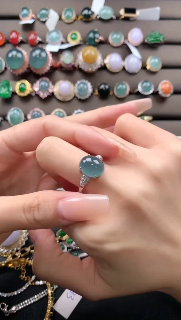 【闪购商品】翡翠戒指银S925镶嵌324324