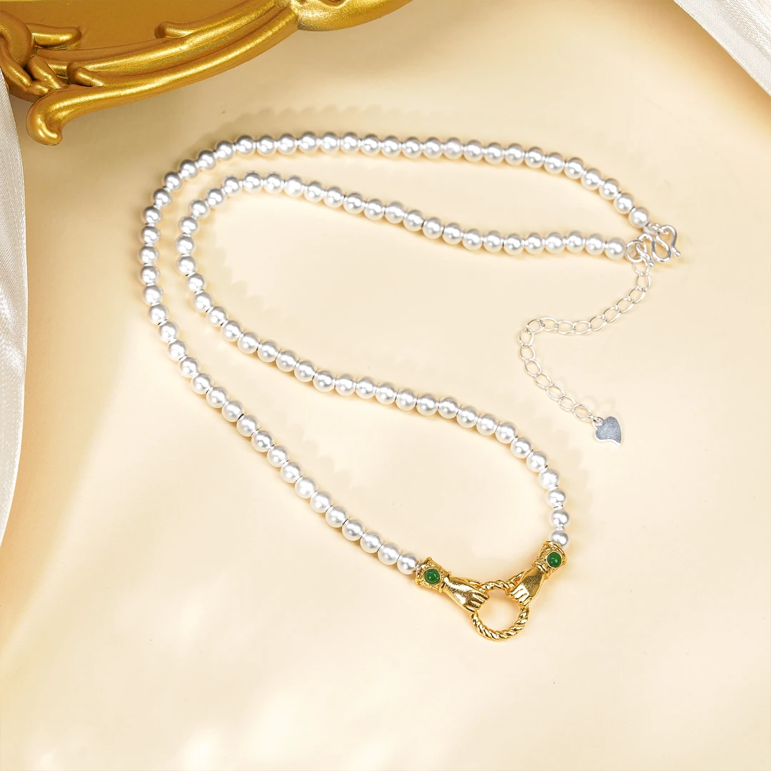 【小北好物】足银翡翠项链【约2mm+】2颗翡翠带布带万能扣QH34X361