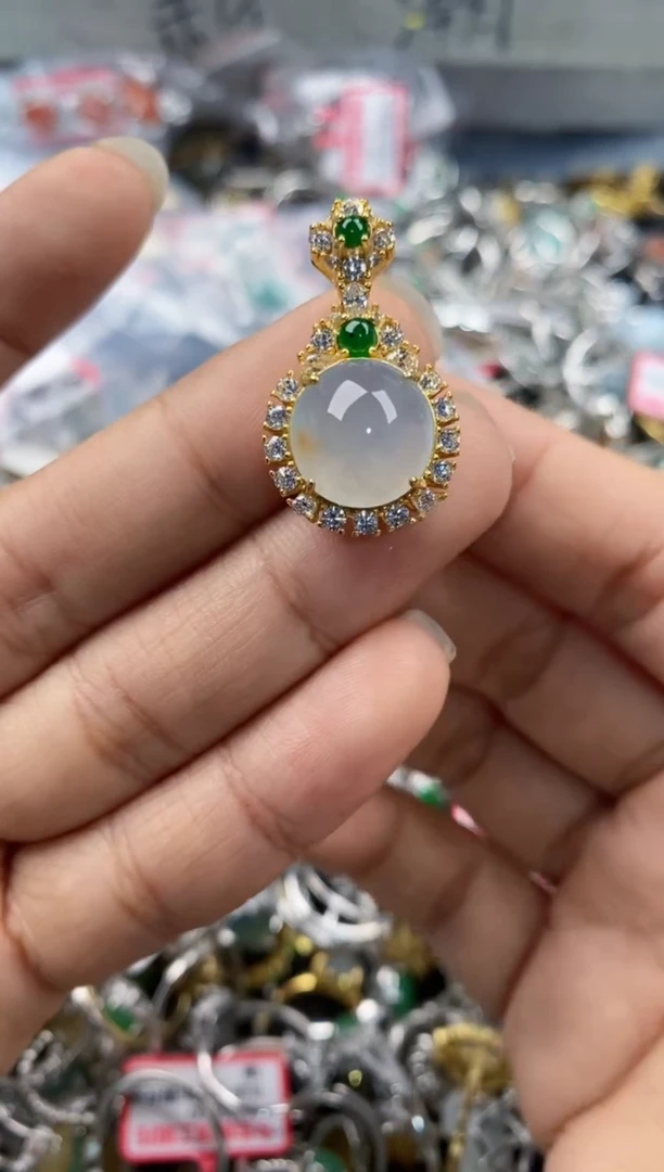 银S925镶嵌戒指翡翠77--5