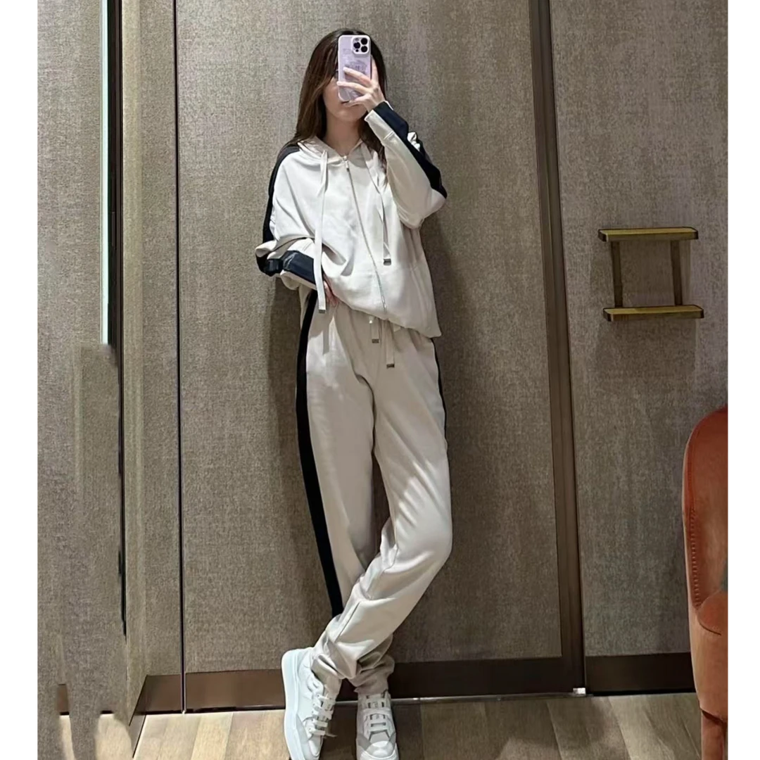 未使用 MaxMara 国现  时尚百搭拼色松紧腰休闲卫裤 KZ0060