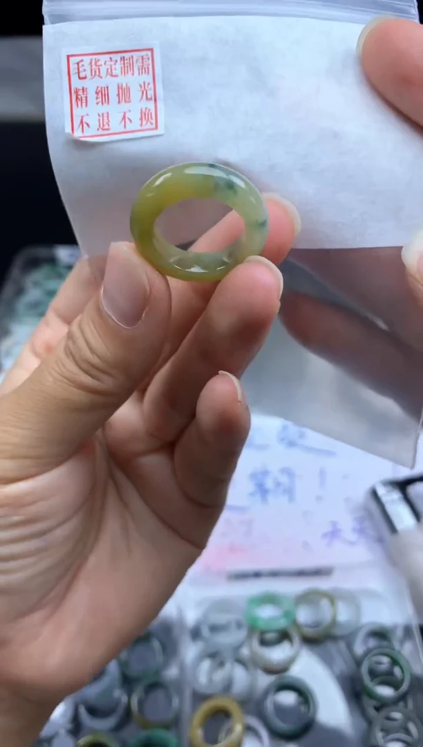 未镶嵌定制翡翠毛货需精细抛光戒圈12#