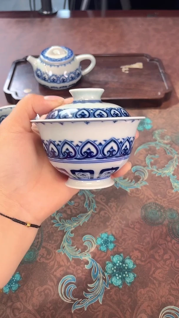 镹曰陶柴窑手工手绘青花