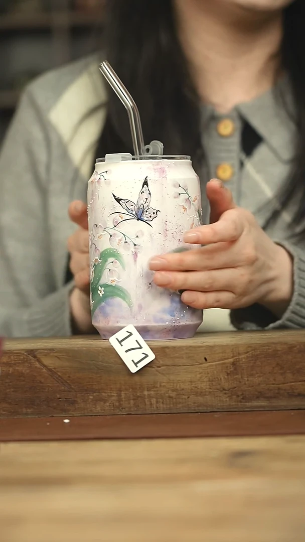 设计师手作款 ！十七手绘/随行杯