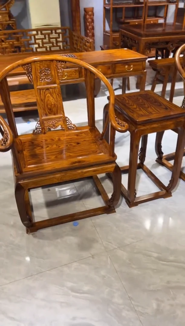 木皇宫椅三件套家具