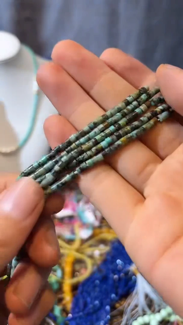 合金玛瑙/玉髓珠宝奇石松石2*3mm隔片一条