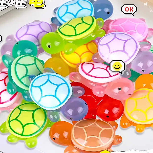 糖果家 迷你小乌龟 夜光彩色 微缩摆件 车载摆件 过家家玩具