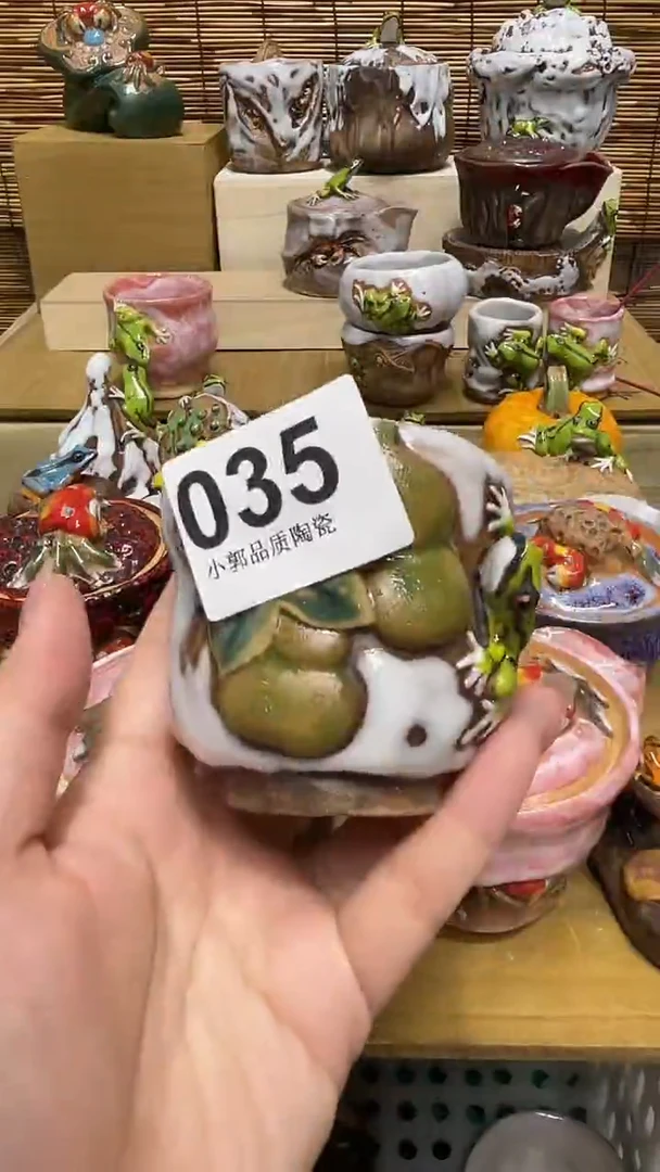 猪*?035精美粗陶手工柴烧