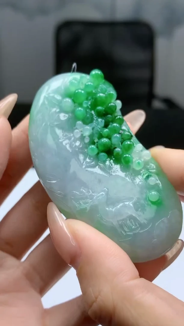 【闪购商品】定制翡翠未镶嵌888ee-毛货一鹿有你63赠金扣