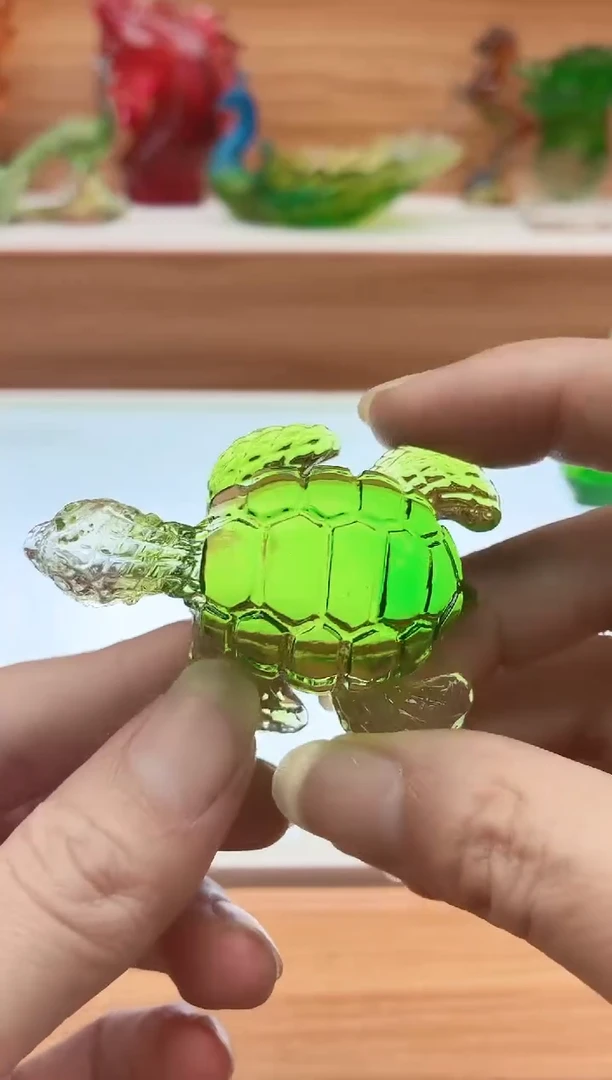 手工艺品琉璃彩色小海龟7公分