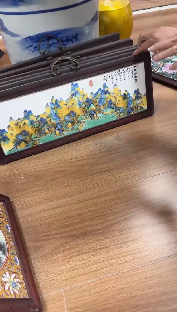 陶瓷瓷板画摆件777