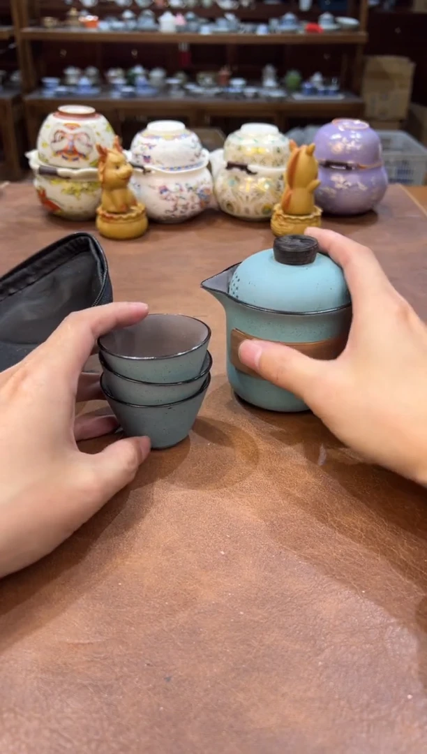 真的很便宜会开片的旅行茶具