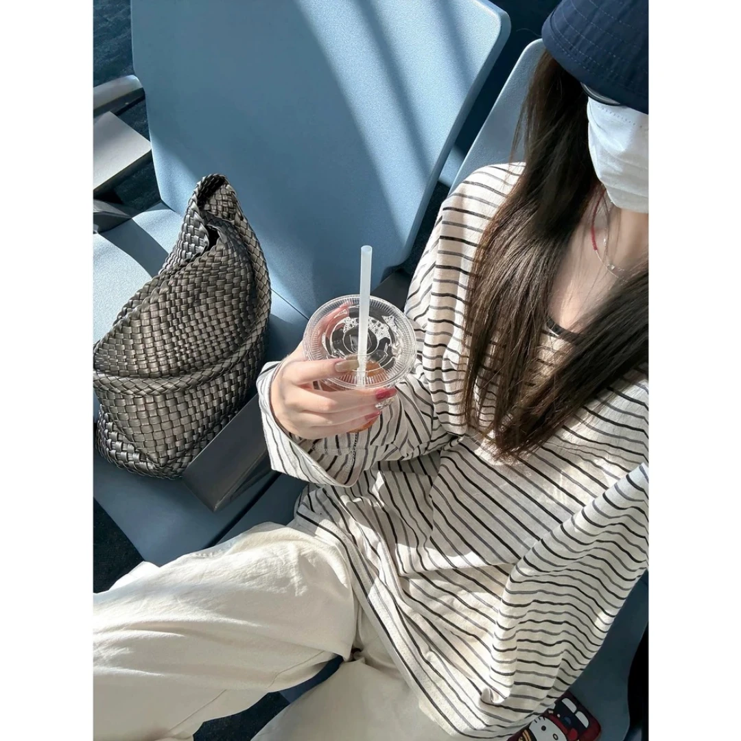 条纹长袖防晒衫女 80952