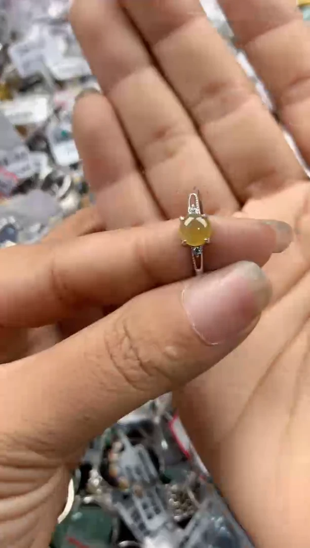 银S925镶嵌戒指翡翠17-17-17         4