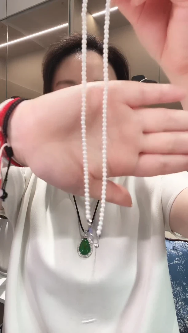 淡水珍珠银S925镶嵌颈饰淡水珍珠小米珠项链（3-4mm）