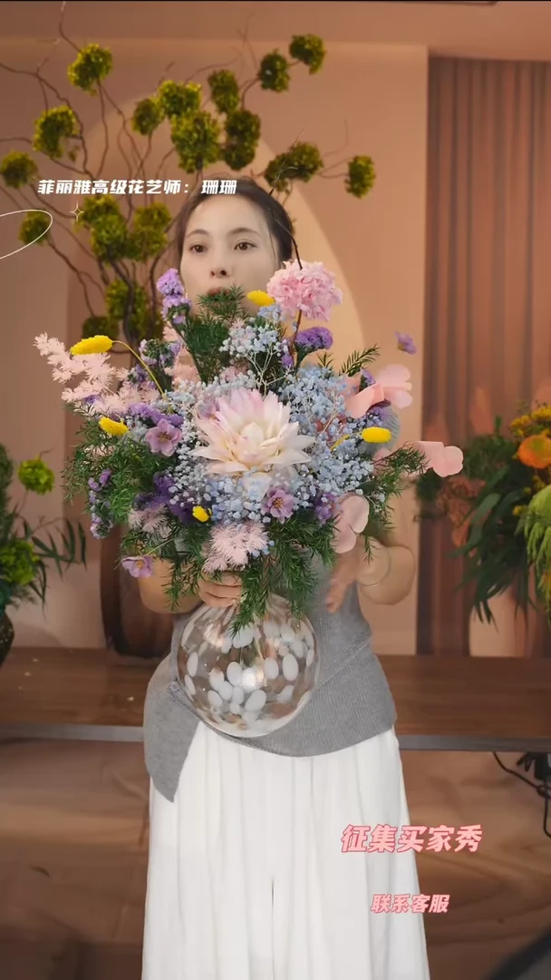 琉璃手工艺品：图片款花+花瓶