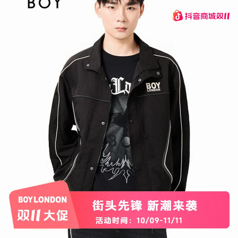 BOYLONDON秋季新品男女同款休闲运动潮流时尚宽松印花外套N23062