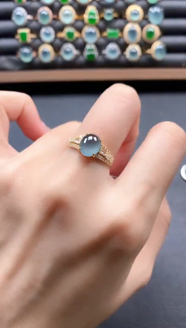 银S925镶嵌戒指翡翠51151