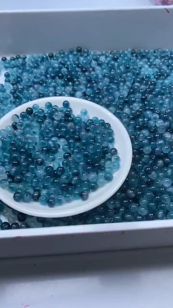 颈饰未镶嵌石英岩玉W836蓝色飘花6mm*30颗