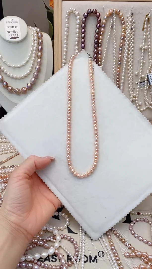 【闪购商品】淡水珍珠项链银S925镶嵌中国红鹅蛋项链