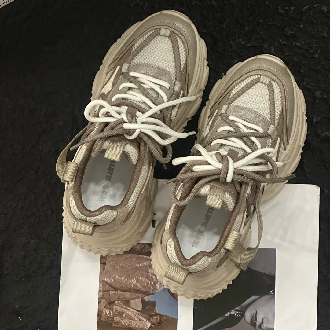 水洗做旧老爹鞋老爹鞋夏季系带时尚春季