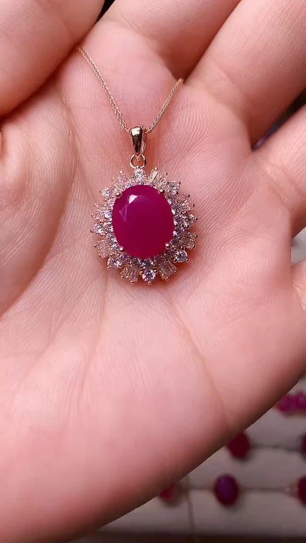 【闪购商品】红宝石颈饰银S925镶嵌000