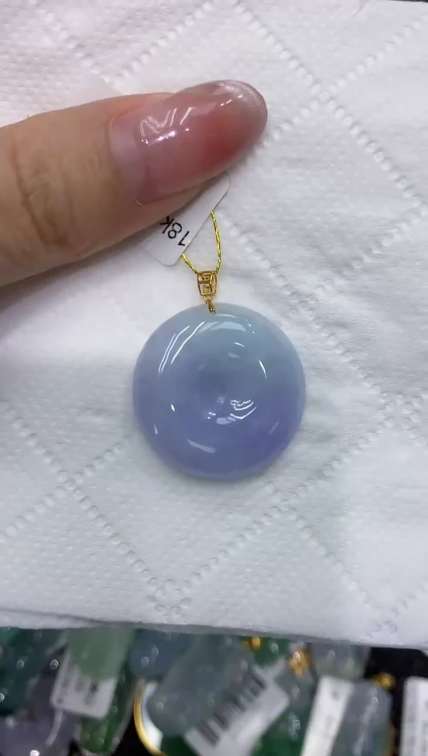 翡翠18K金镶嵌颈饰111111111111
